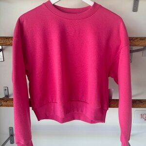 Vivid Pink LuxFleece Beyond Yoga Sweatshirt